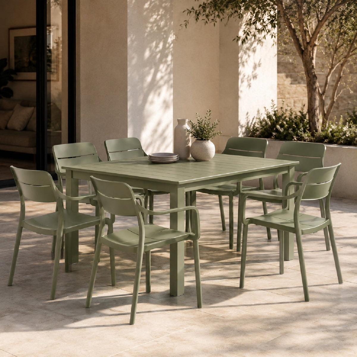 Regenerated Fiberglass Outdoor Dining Armchair | Nardi Cassia