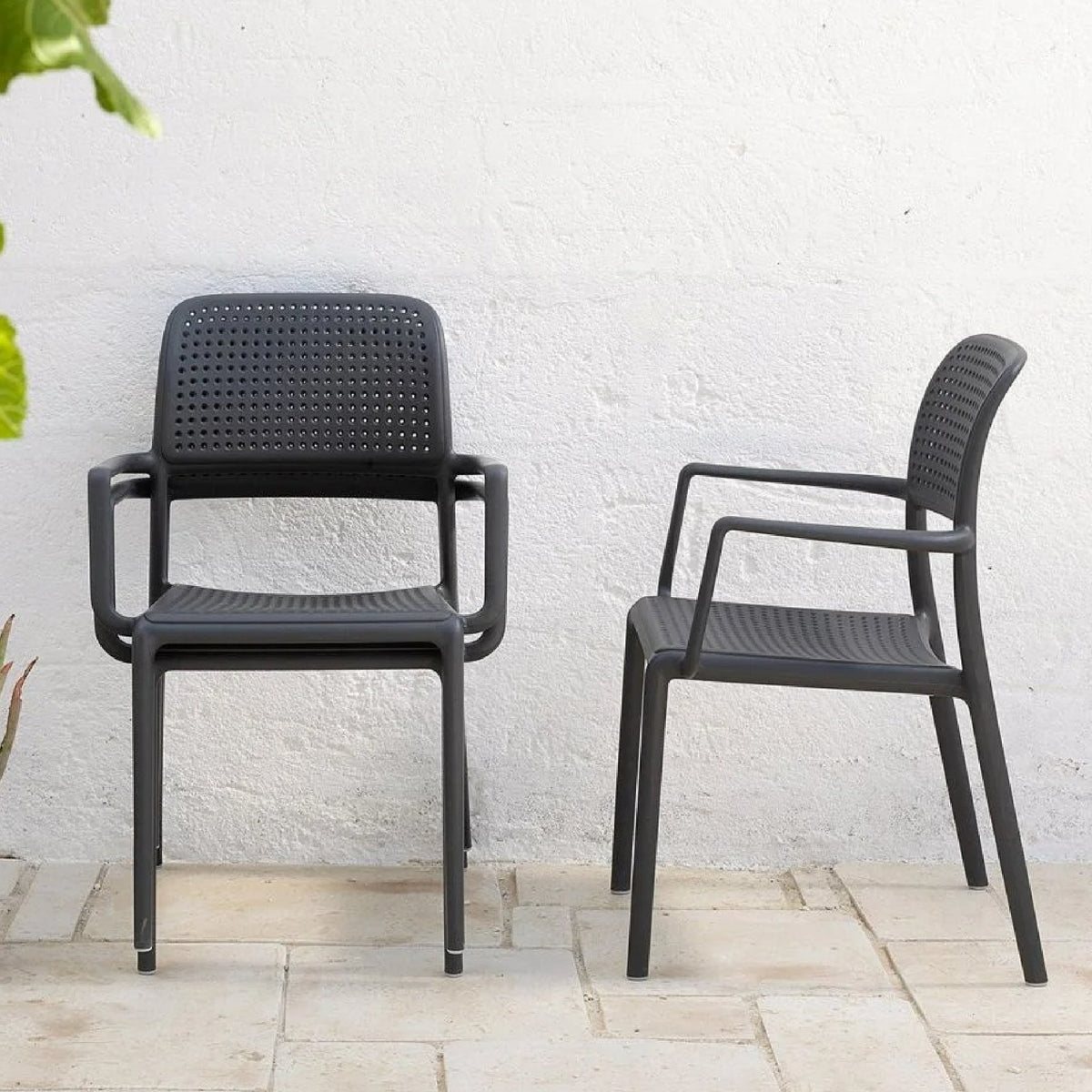 Perforated Fiberglass Outdoor Dining Armchair | Nardi Bora