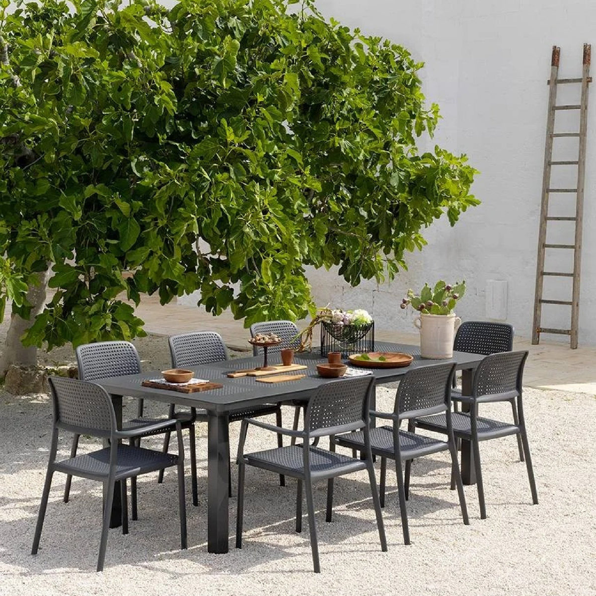 Perforated Fiberglass Outdoor Dining Armchair | Nardi Bora