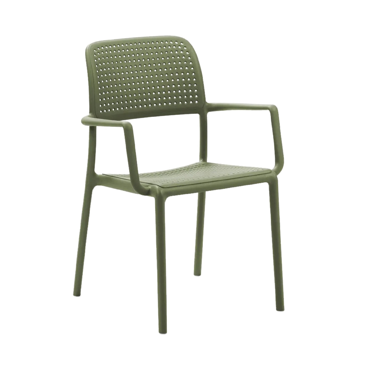 Perforated Fiberglass Outdoor Dining Armchair | Nardi Bora