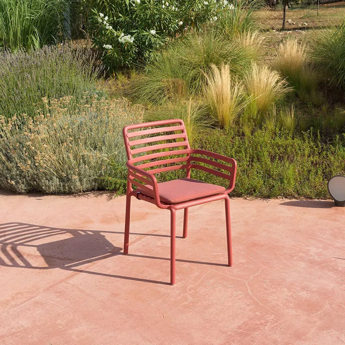Slatted Outdoor Monobloc Dining Armchair | Nardi Doga