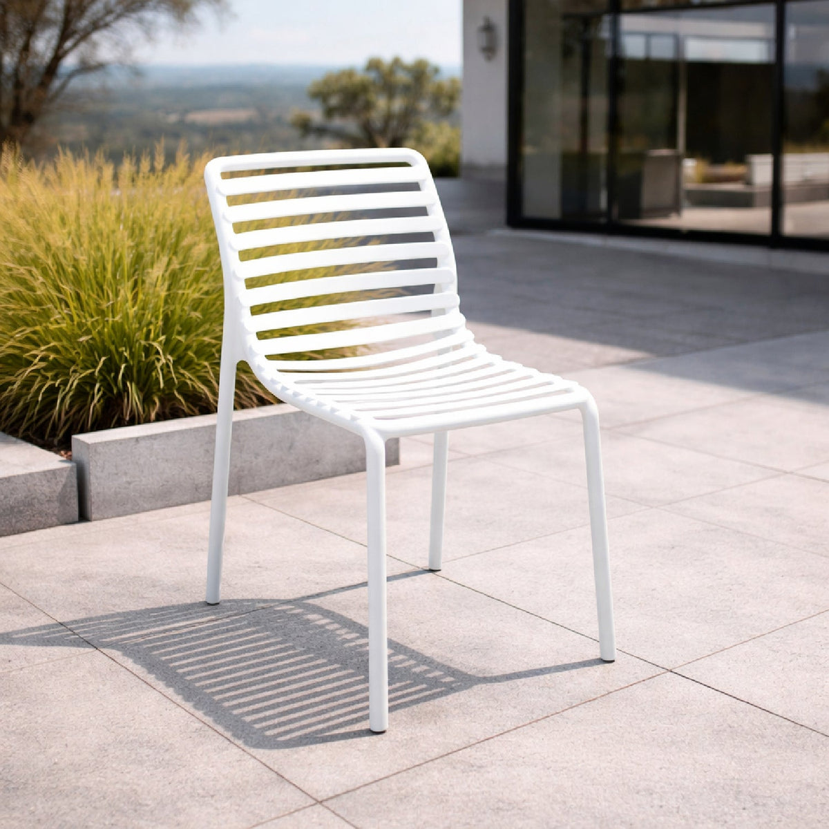 Slatted Outdoor Monobloc Dining Chair | Nardi Doga