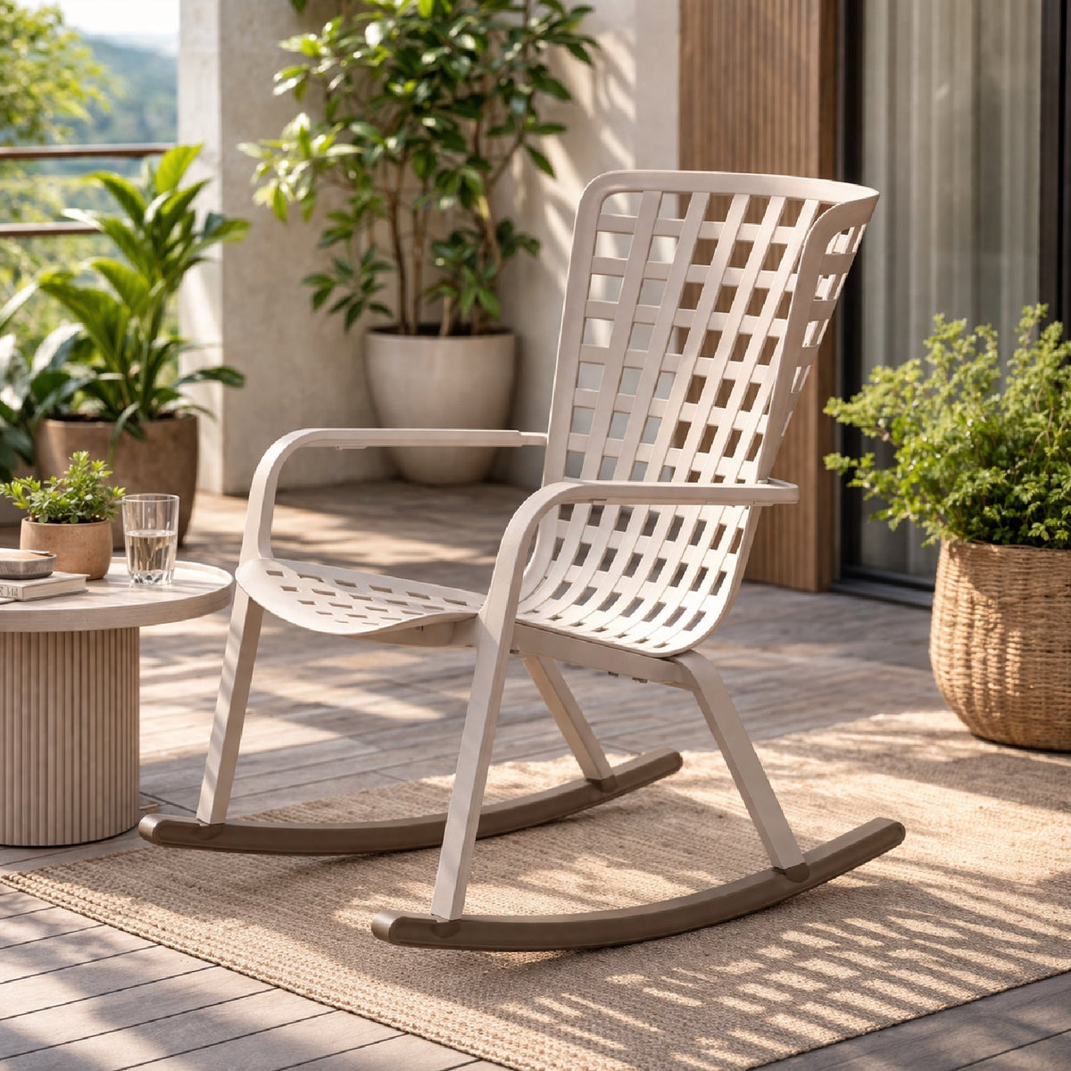 Square Perforated Reclining Outdoor Armchair | Nardi Folio