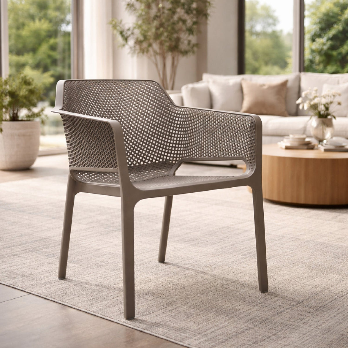 Square Perforated Outdoor Dining Armchair | Nardi Net