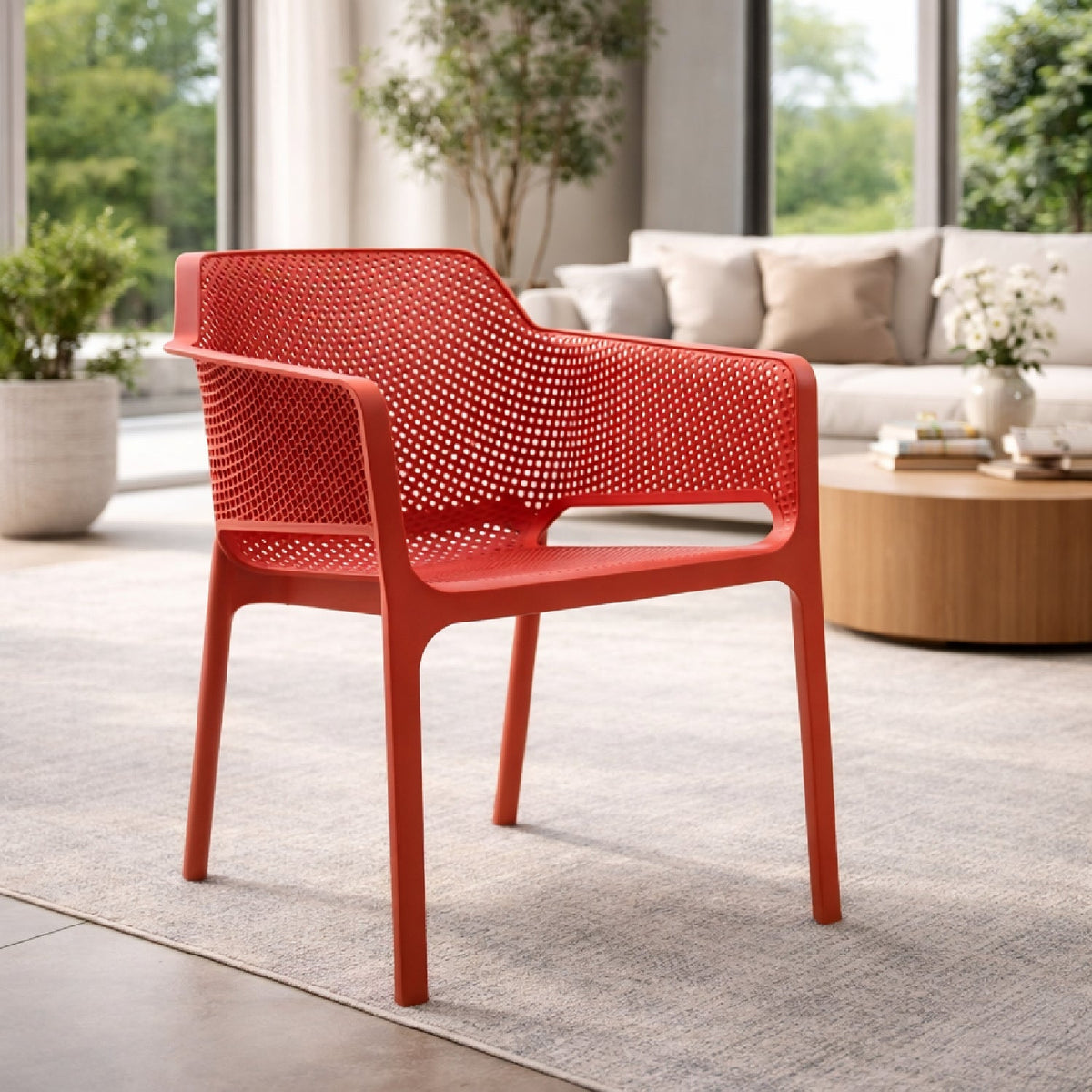 Square Perforated Outdoor Dining Armchair | Nardi Net