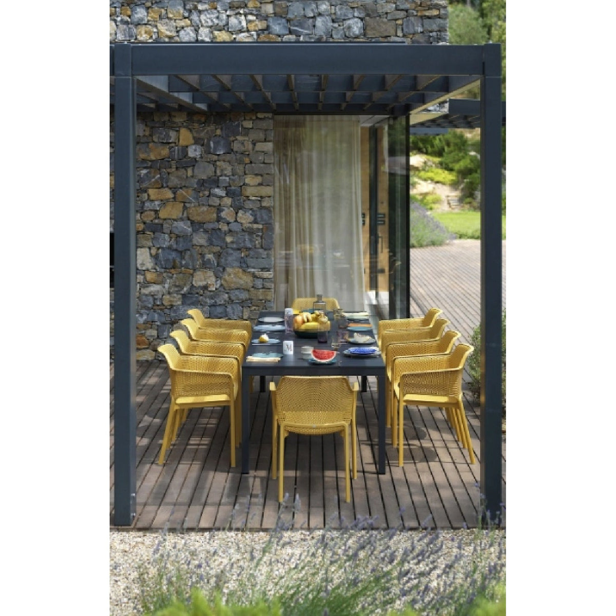 Square Perforated Outdoor Dining Armchair | Nardi Net