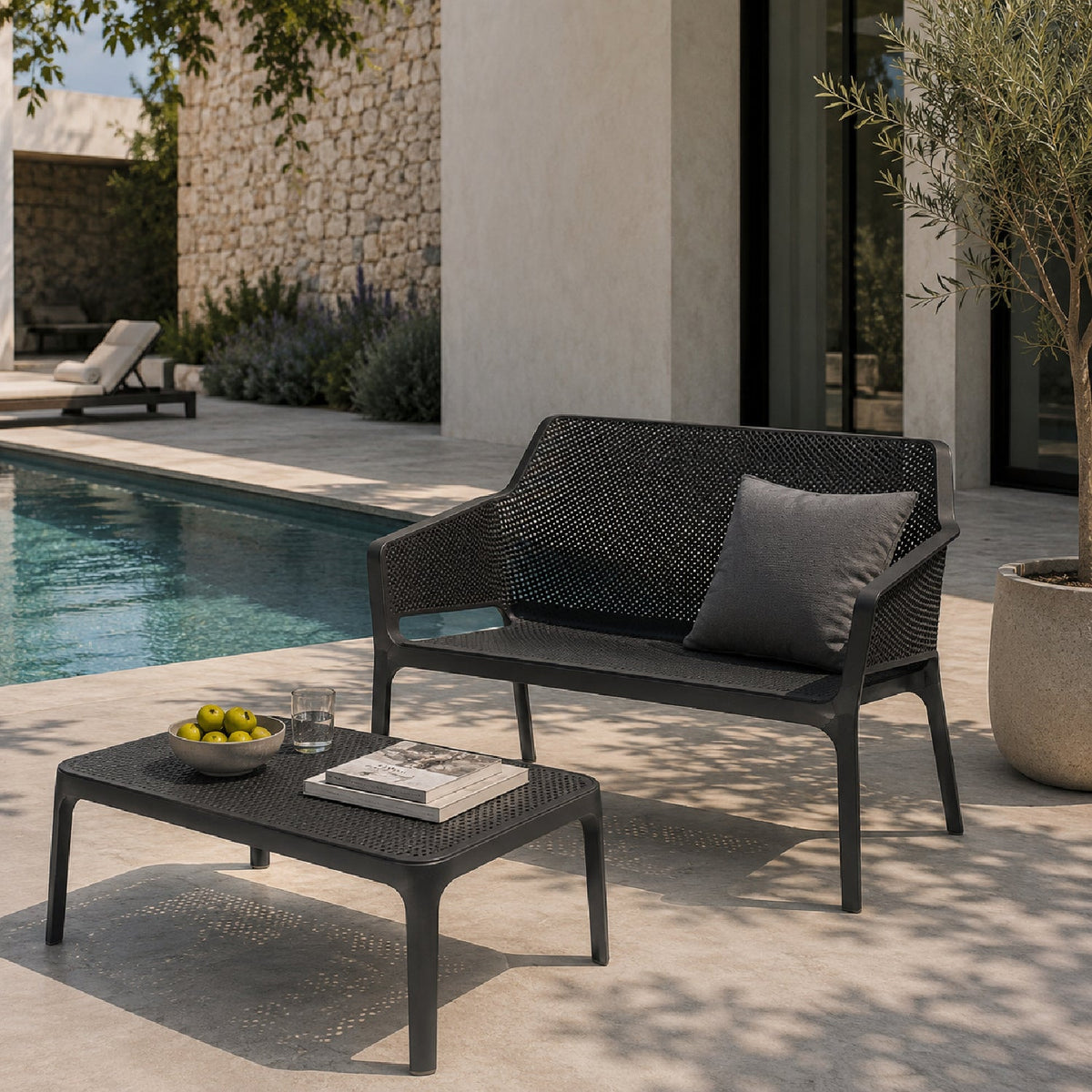 Outdoor Perforated 2-Seater Bench | Nardi Net