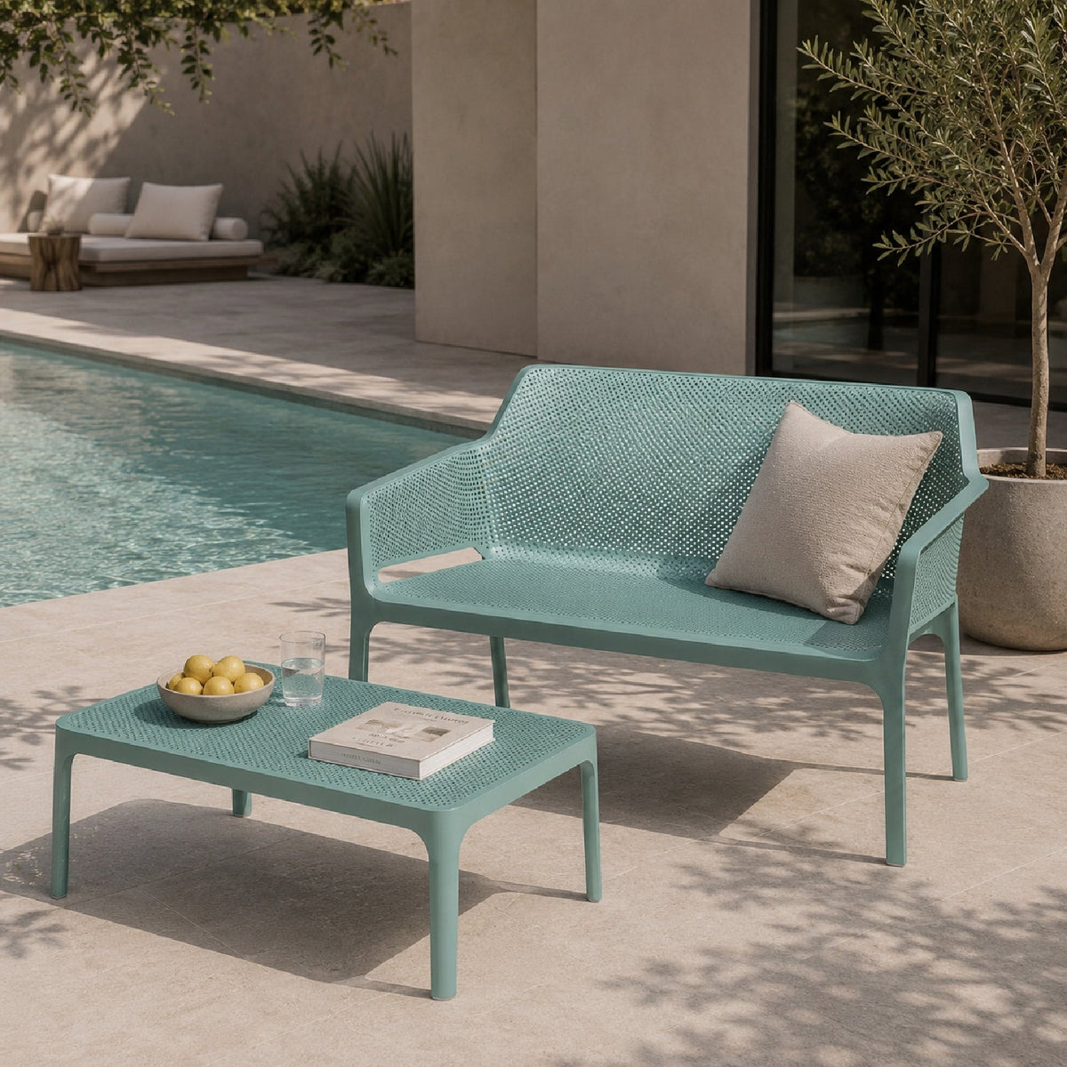 Outdoor Perforated 2-Seater Bench | Nardi Net