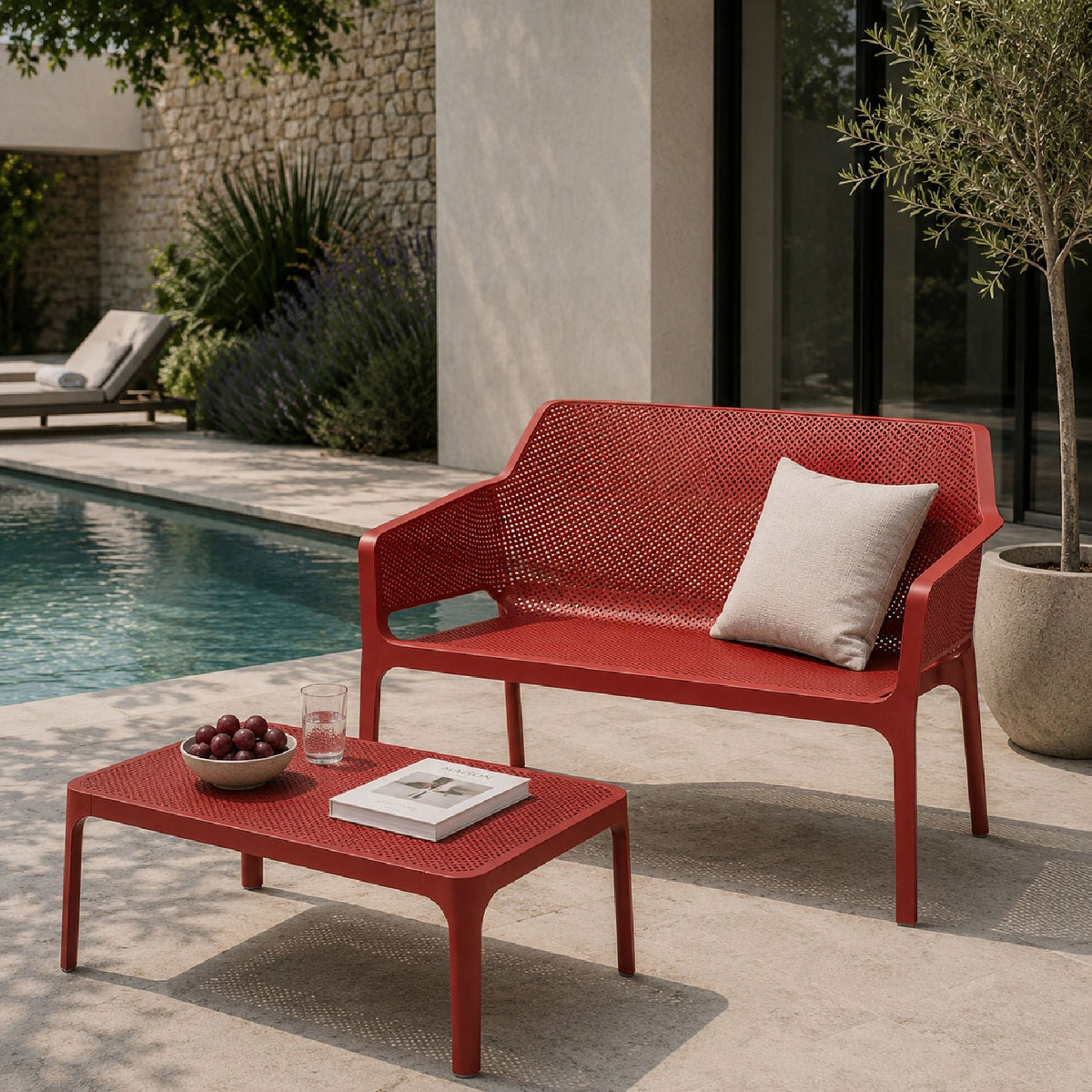 Outdoor Perforated 2-Seater Bench | Nardi Net