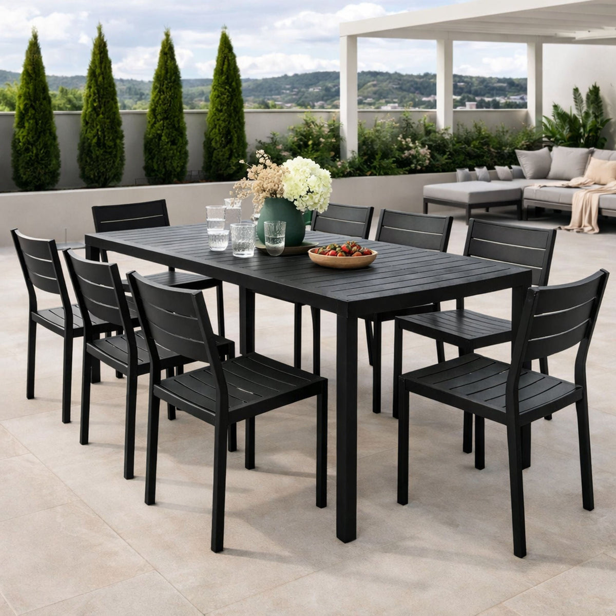 Rectangular Slatted Outdoor Dining Table | Nardi Cube