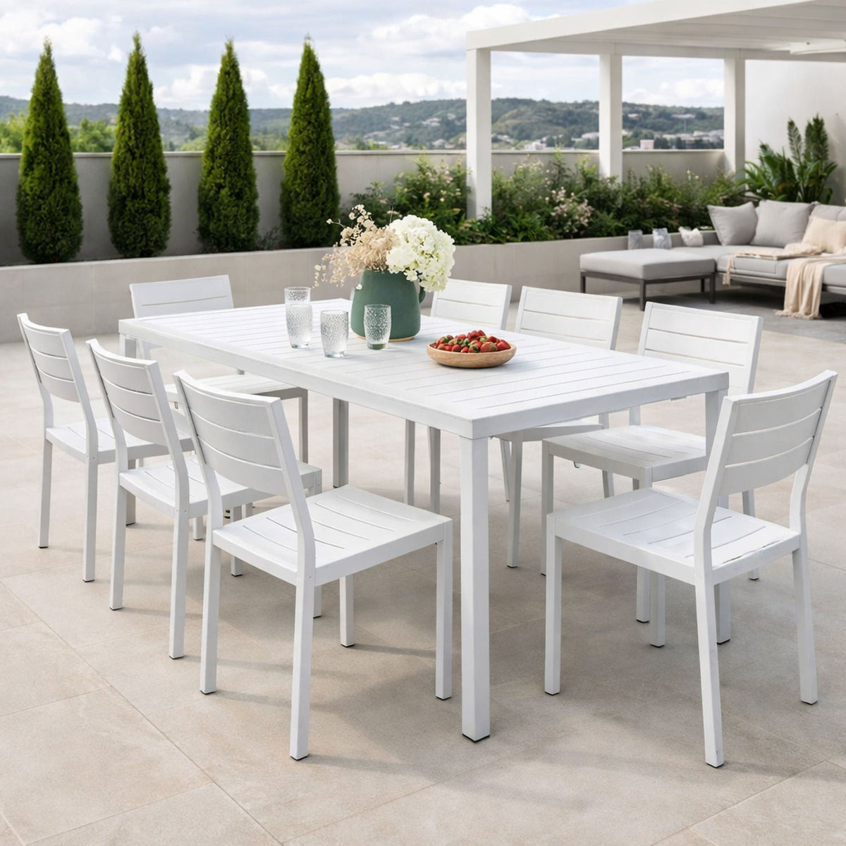 Rectangular Slatted Outdoor Dining Table | Nardi Cube