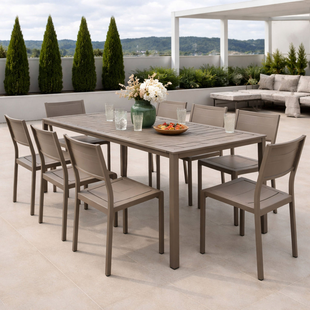 Rectangular Slatted Outdoor Dining Table | Nardi Cube