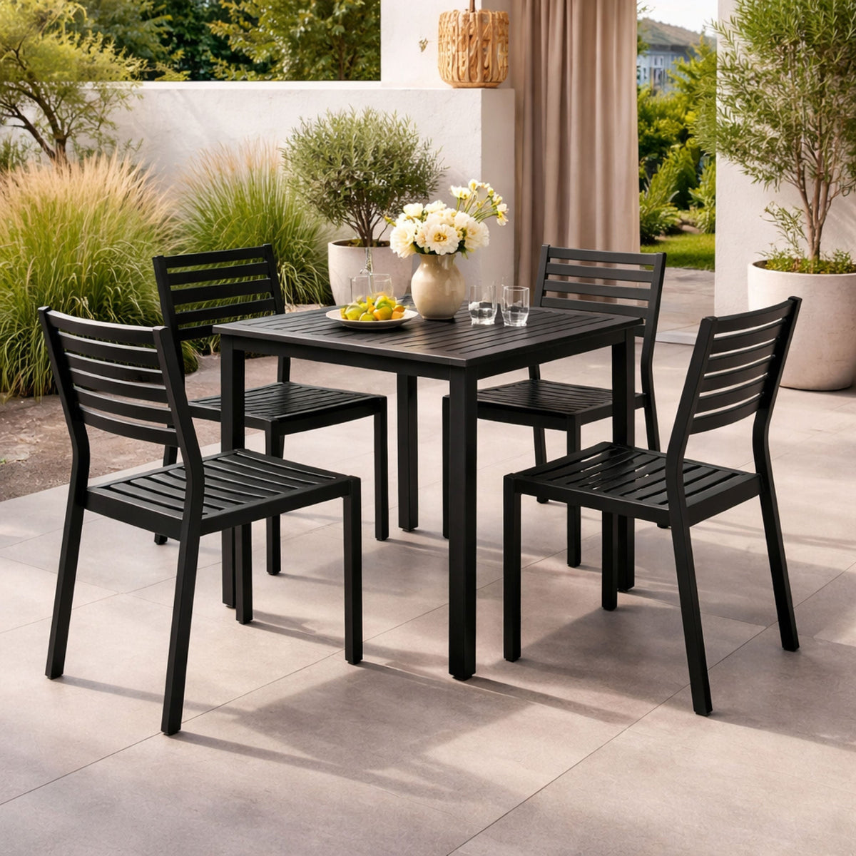 Square Slatted Outdoor Dining Table | Nardi Cube