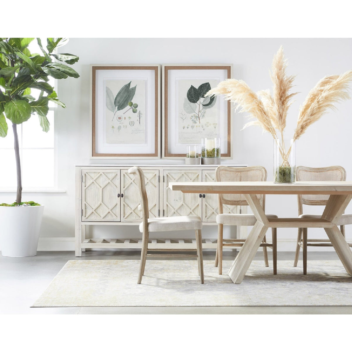 Cane-Back Dining Chair Set (2) | Living Essentials Cela