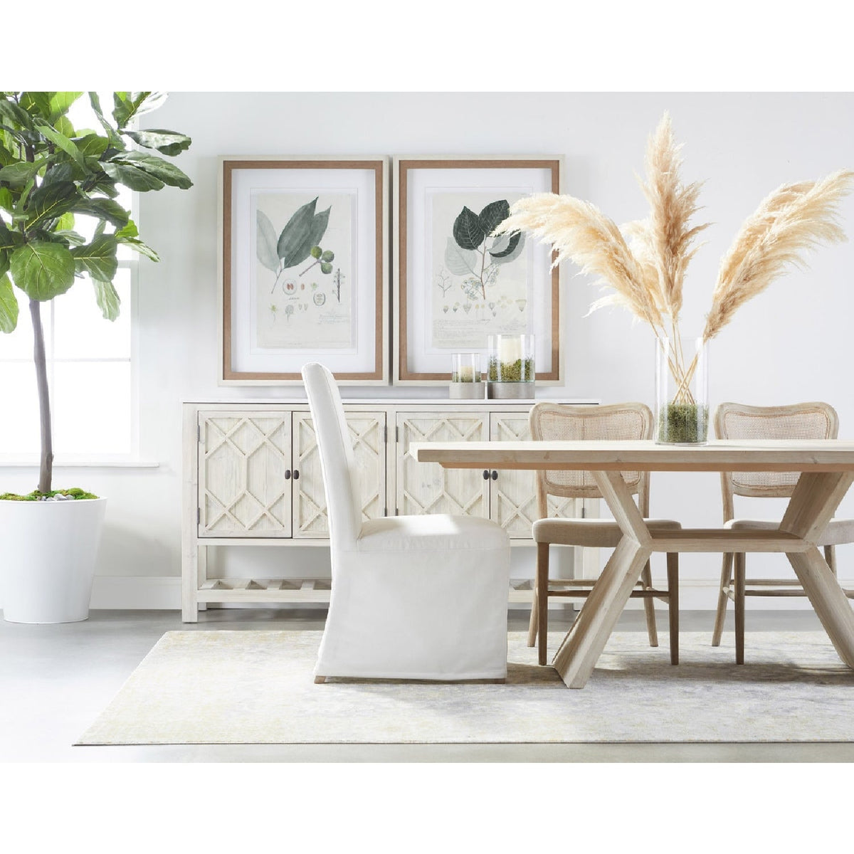 Cane-Back Dining Chair Set (2) | Living Essentials Cela