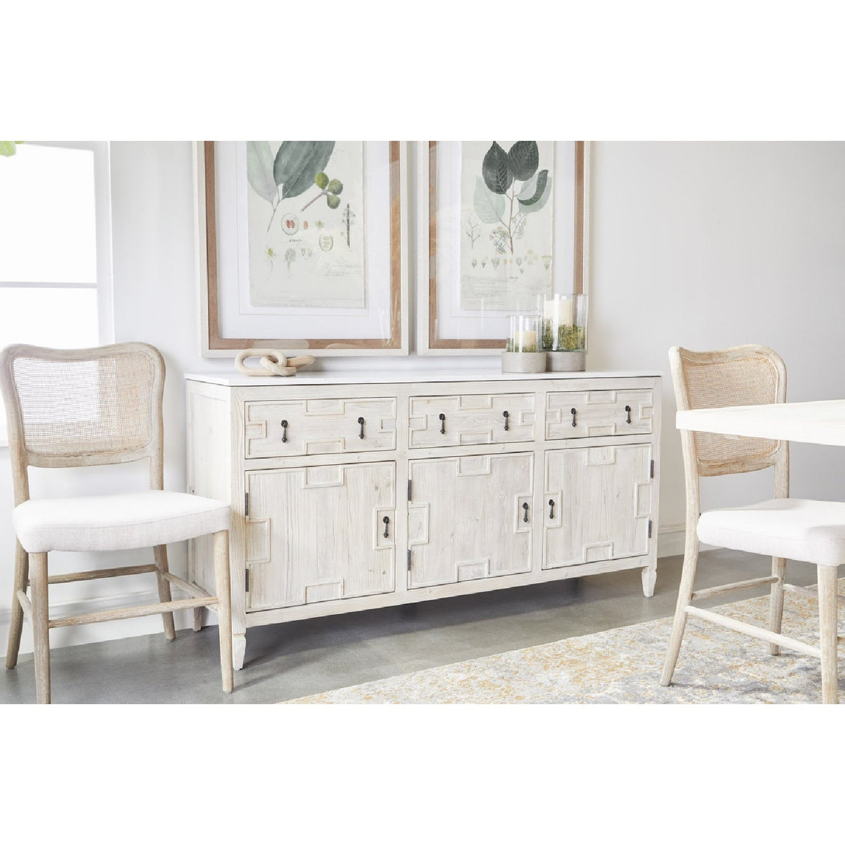 Cane-Back Dining Chair Set (2) | Living Essentials Cela