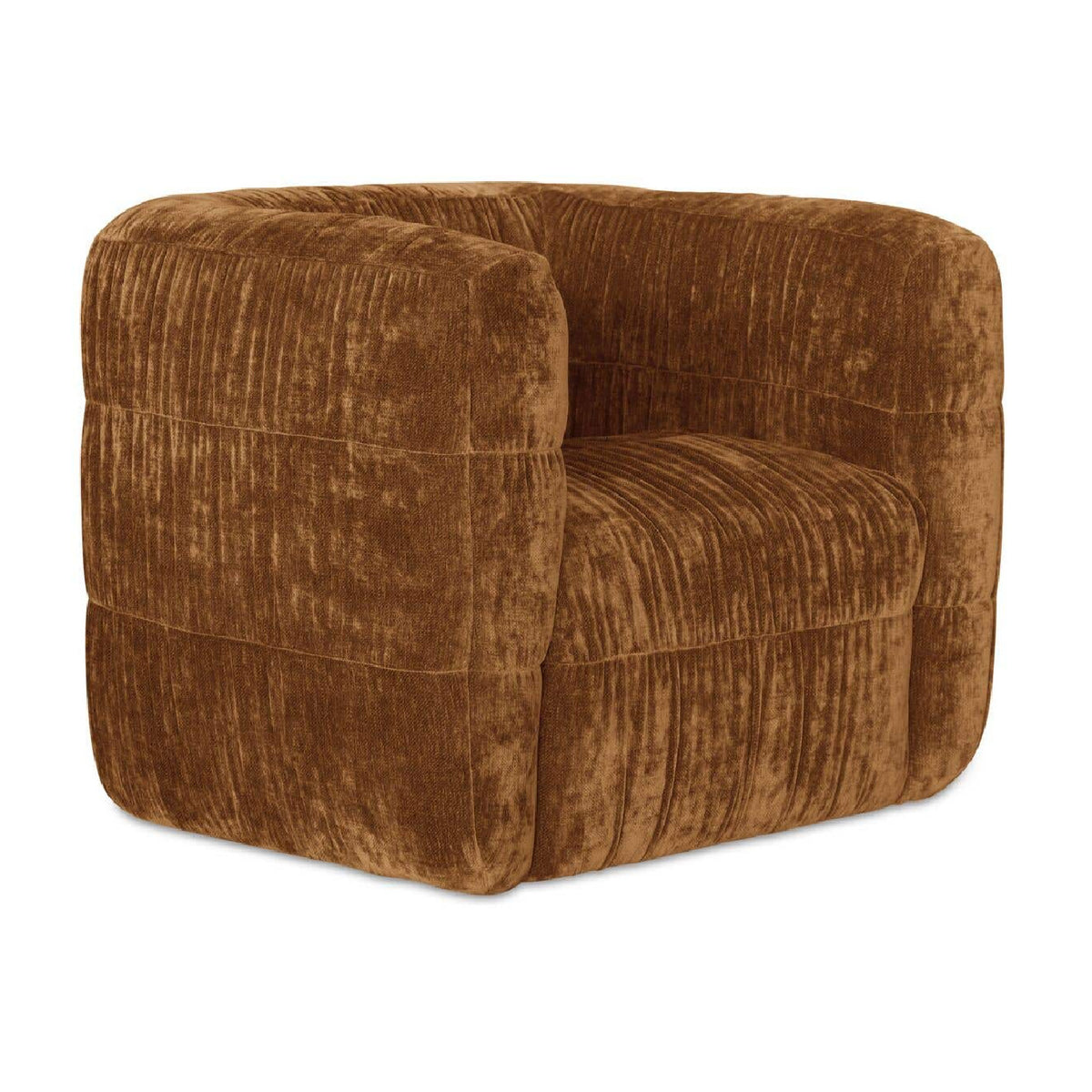 Ruched Chenille Swivel Chair | Novi Living Robson