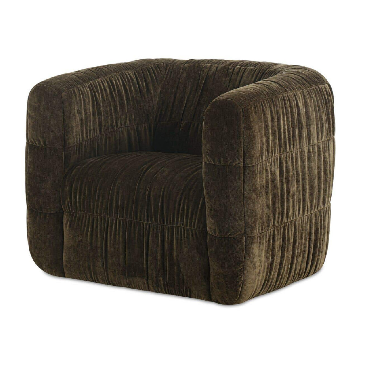 Ruched Chenille Swivel Chair | Novi Living Robson
