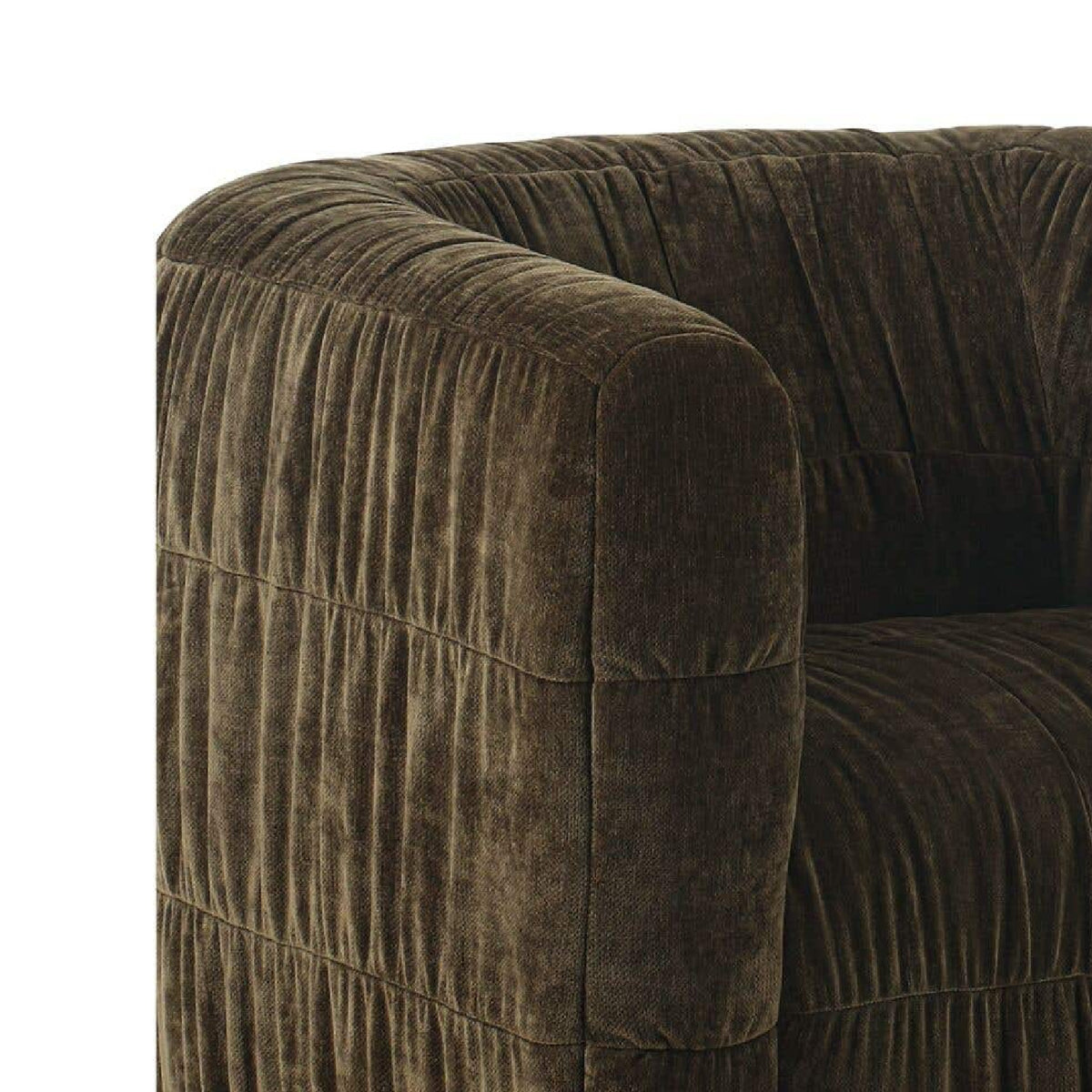 Ruched Chenille Swivel Chair | Novi Living Robson