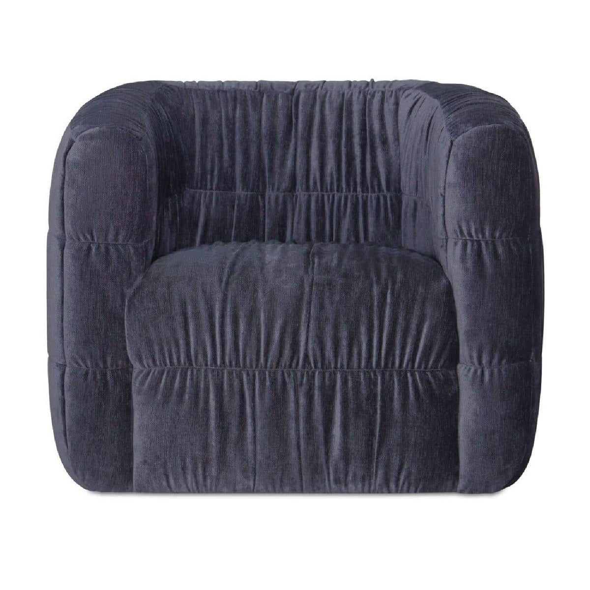 Ruched Chenille Swivel Chair | Novi Living Robson