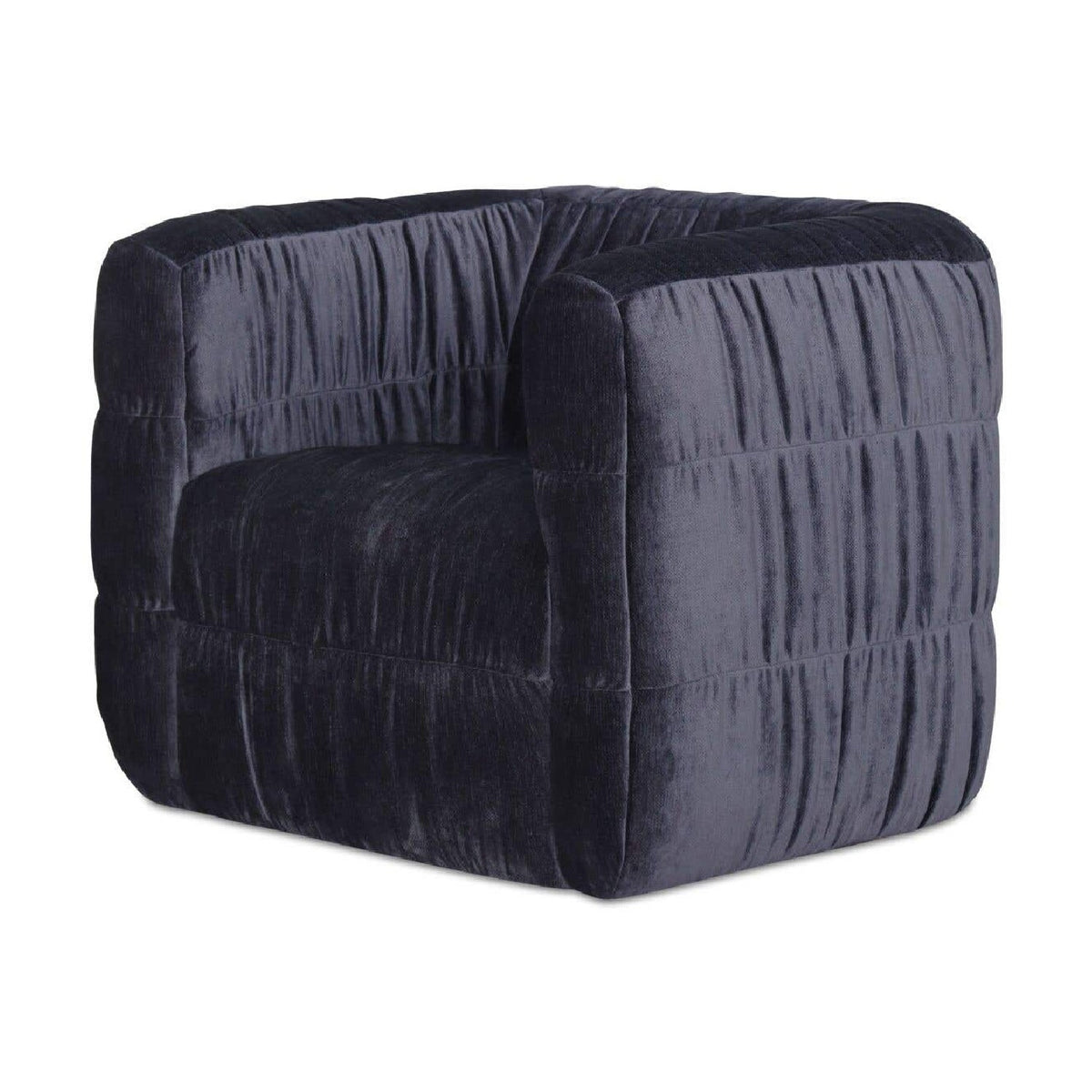 Ruched Chenille Swivel Chair | Novi Living Robson