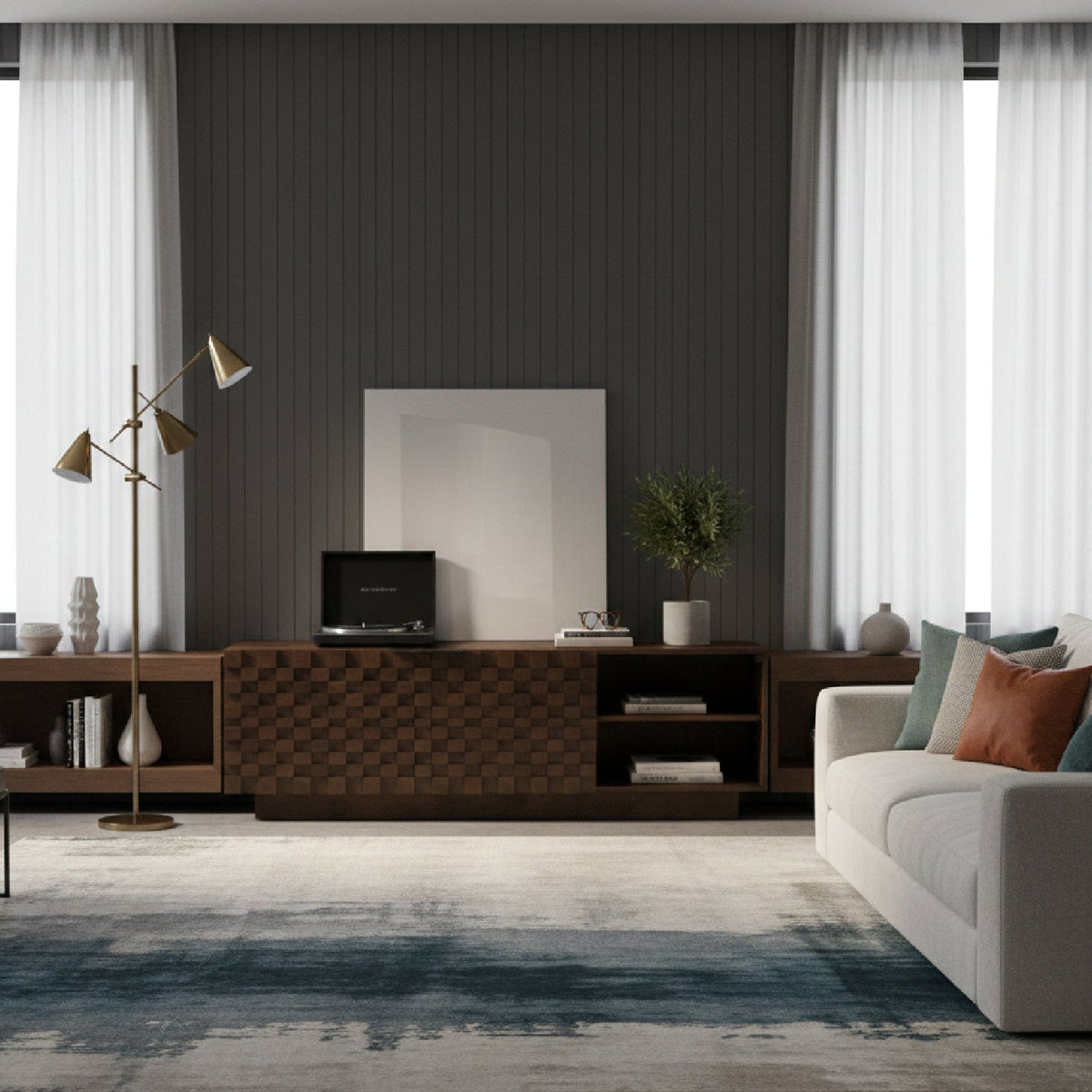 Modern European furniture - Acacia 2-Door Media Cabinet - www.oroa.com