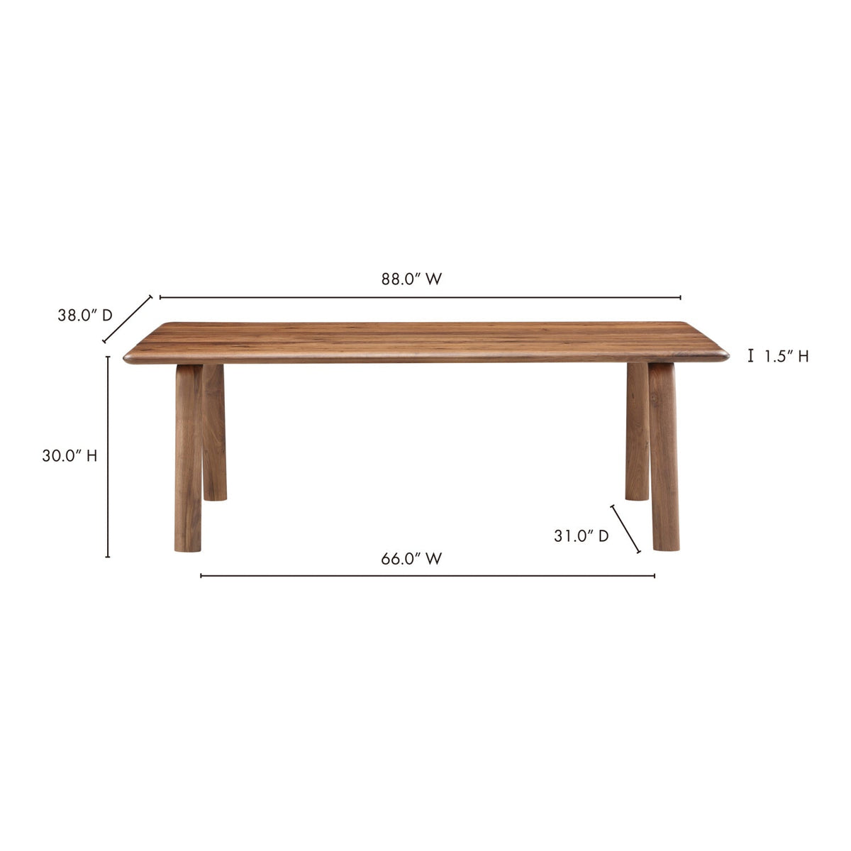 Modern European furniture - Wooden Minimalist Dining Table - www.oroa.com