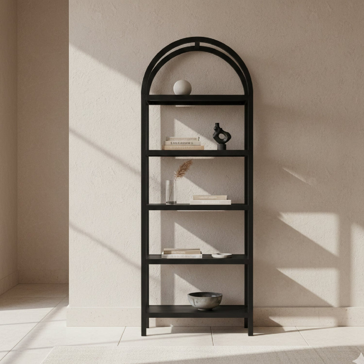 Modern European furniture - Solid Oak Arched Bookcase - www.oroa.com