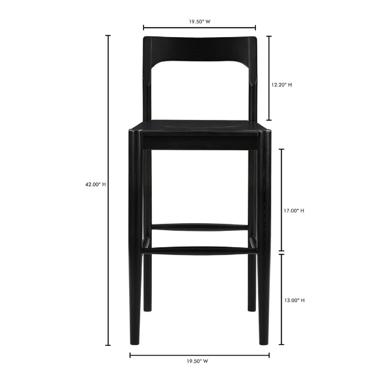 Modern European furniture - Solid Wood Open-Back Bar Stool - www.oroa.com