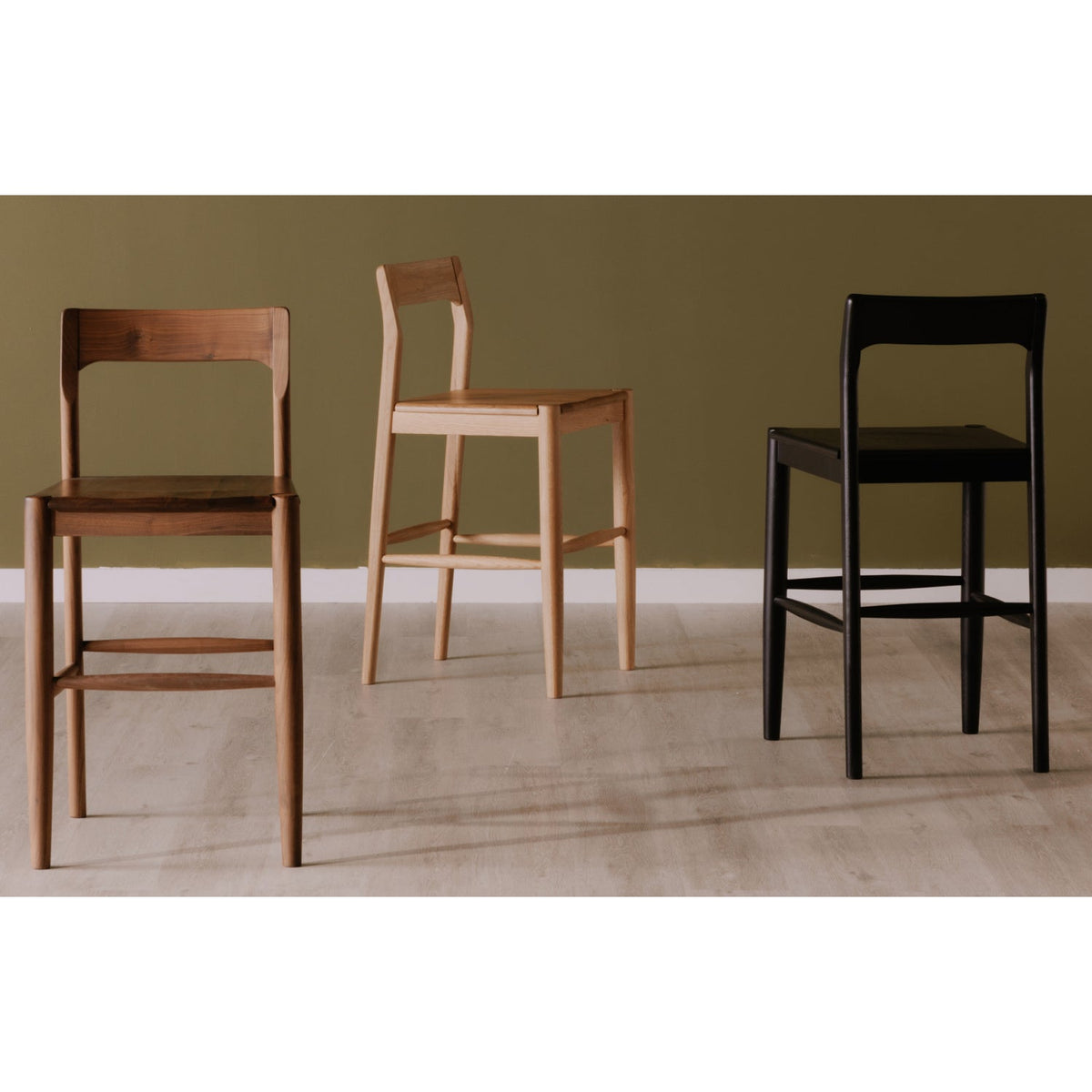 Modern European furniture - Solid Wood Open-Back Bar Stool - www.oroa.com