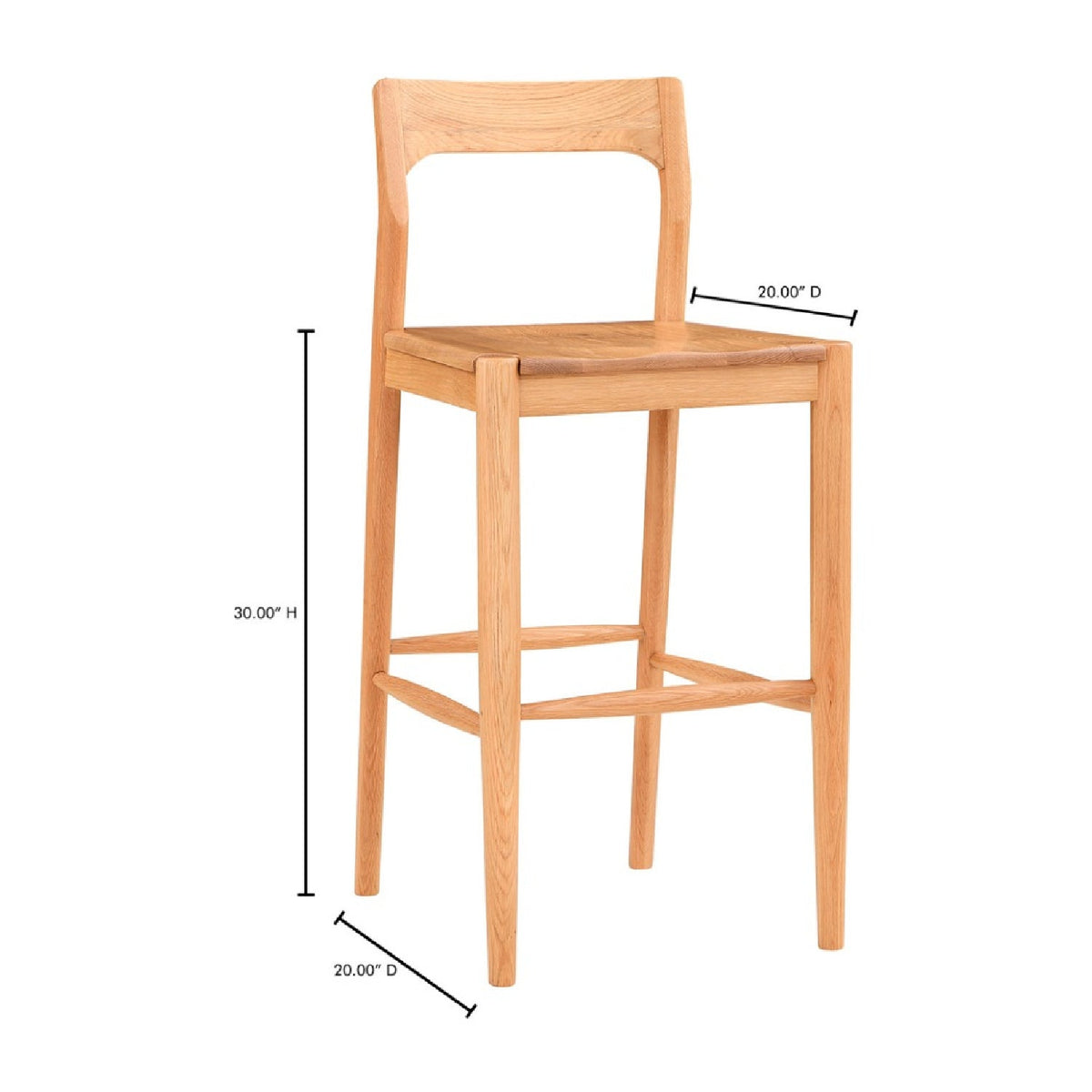 Modern European furniture - Solid Wood Open-Back Bar Stool - www.oroa.com