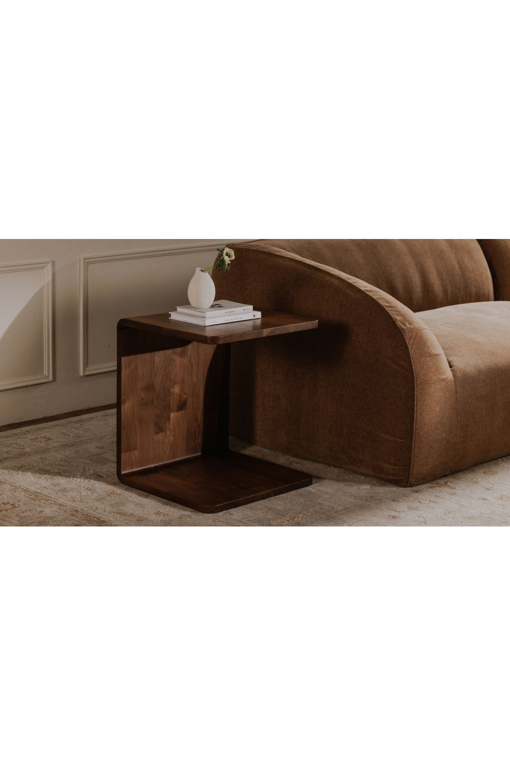 Modern European furniture - C-Shape Oak Side Table - www.oroa.com