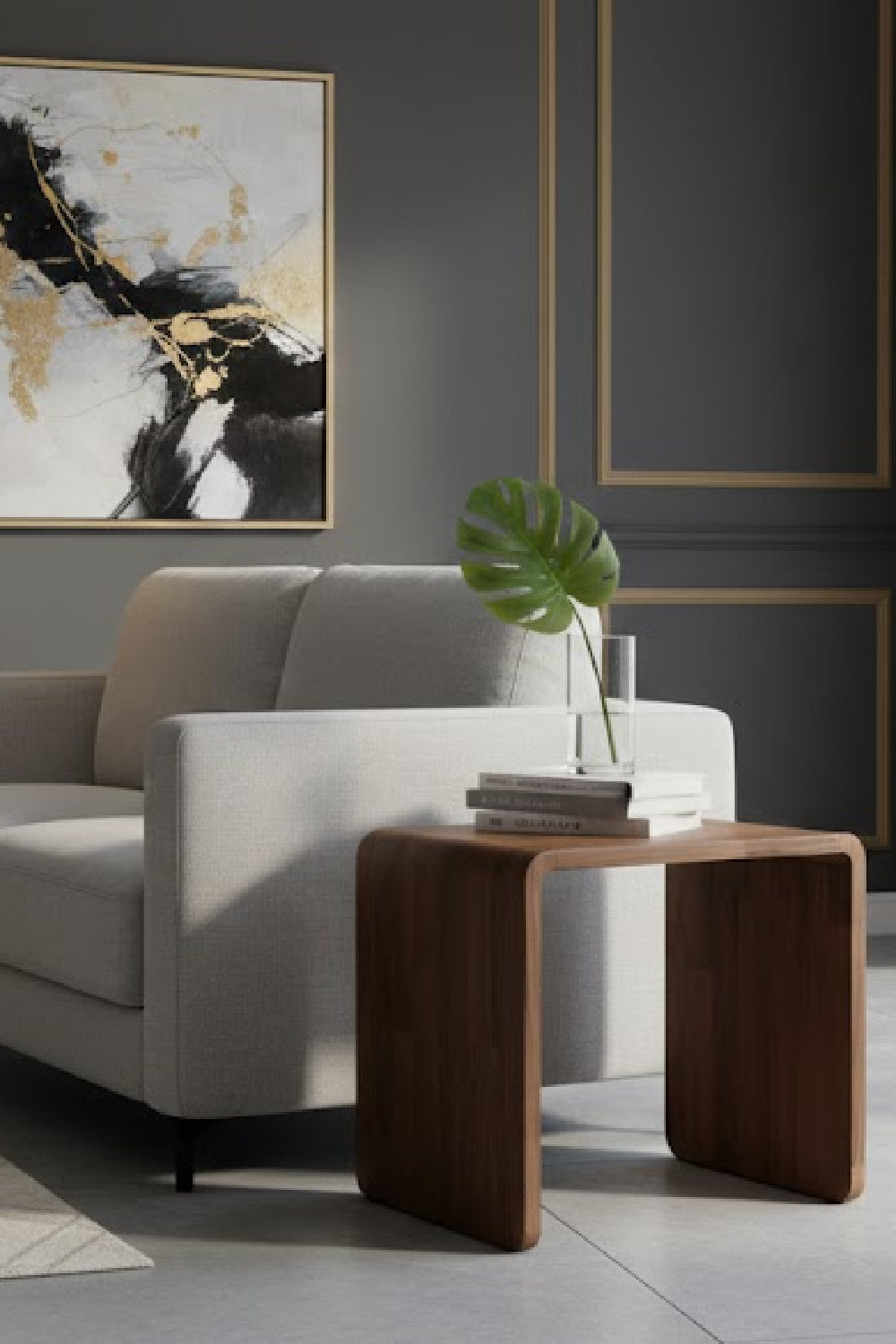 Modern European furniture - C-Shape Oak Side Table - www.oroa.com