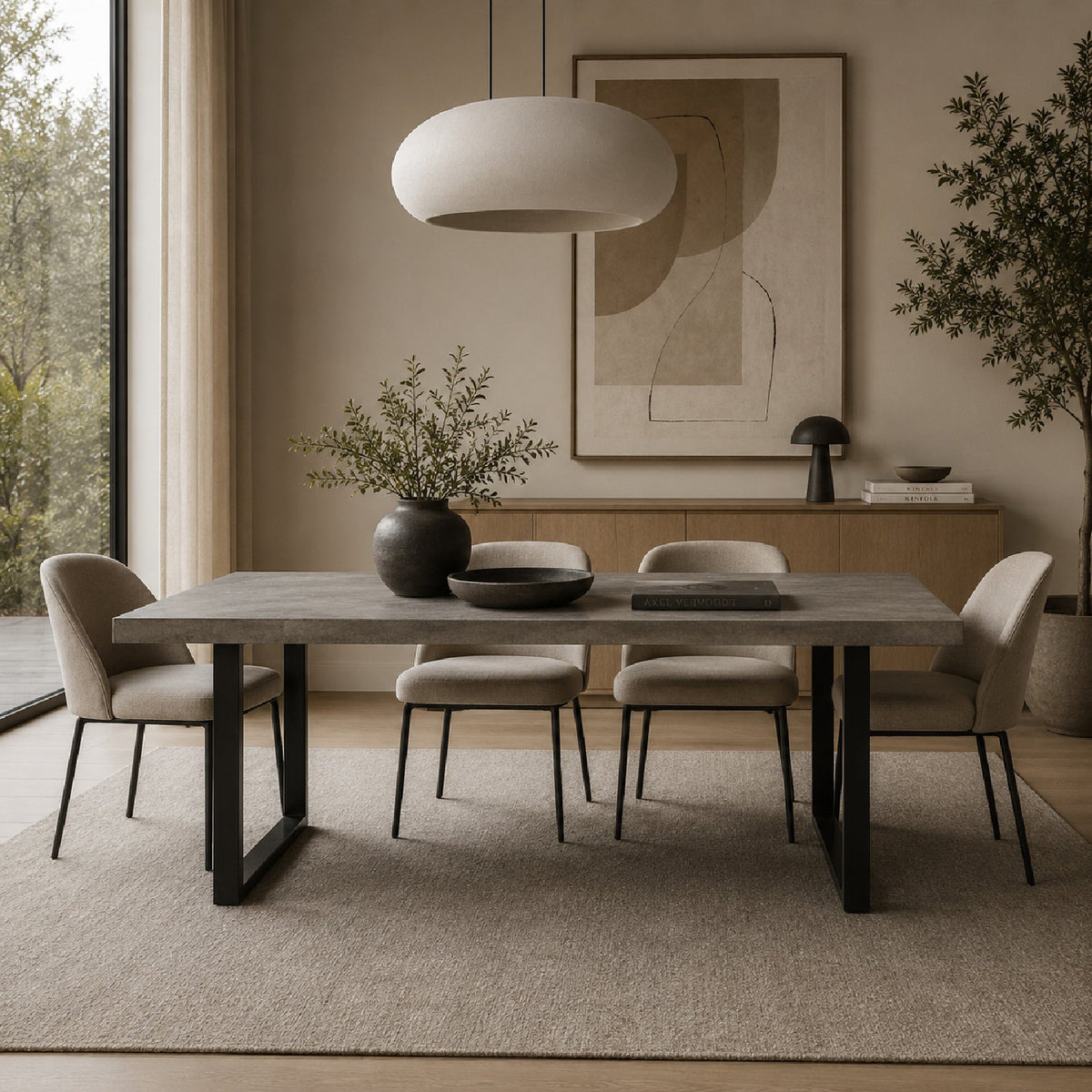 Modern European furniture - Gray Cement Indoor/Outdoor Dining Table L - www.oroa.com