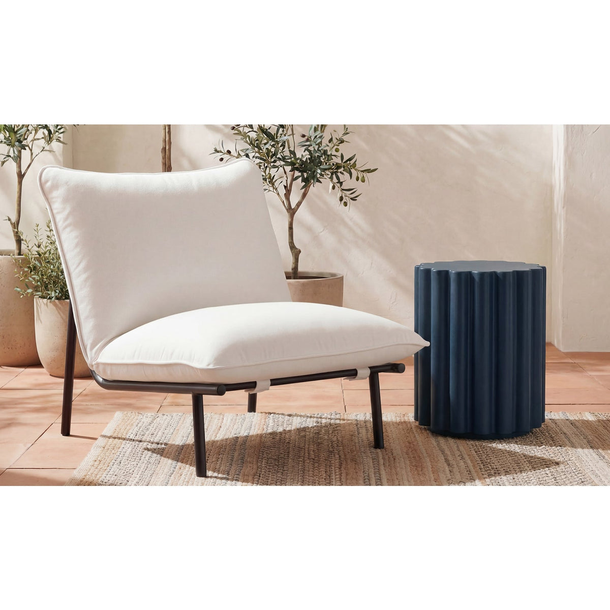 Modern European furniture - Scalloped Indoor/Outdoor Accent Table - www.oroa.com