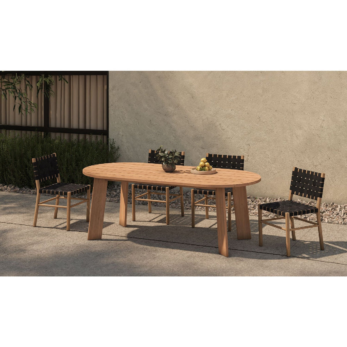 Modern European furniture - Slatted Teak Outdoor Dining Table - www.oroa.com