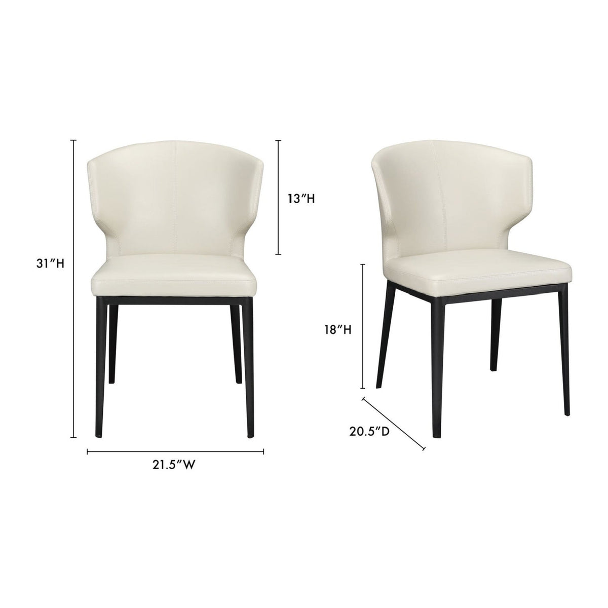 Modern European furniture - Vegan Leather Dining Chair Set (2) - www.oroa.com