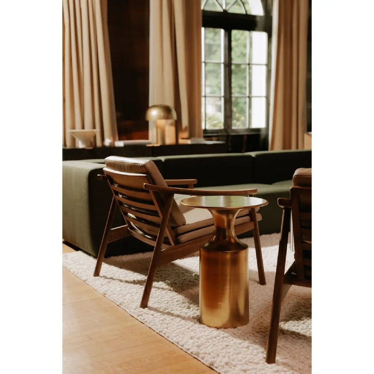 Modern European furniture - Metallic Collumn-Base Accent Table - www.oroa.com