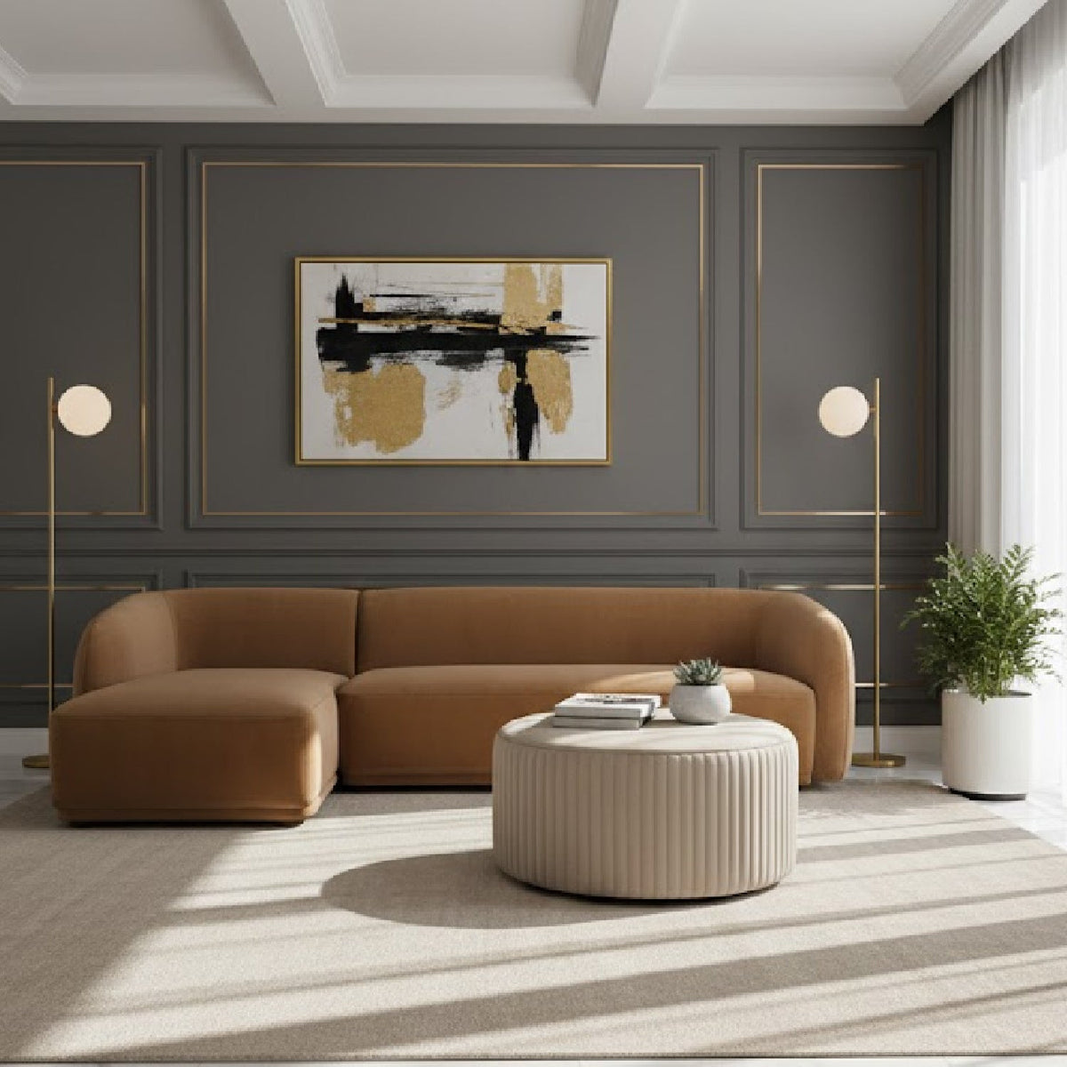 Curved Back Sectional Sofa | Novi Living Faye