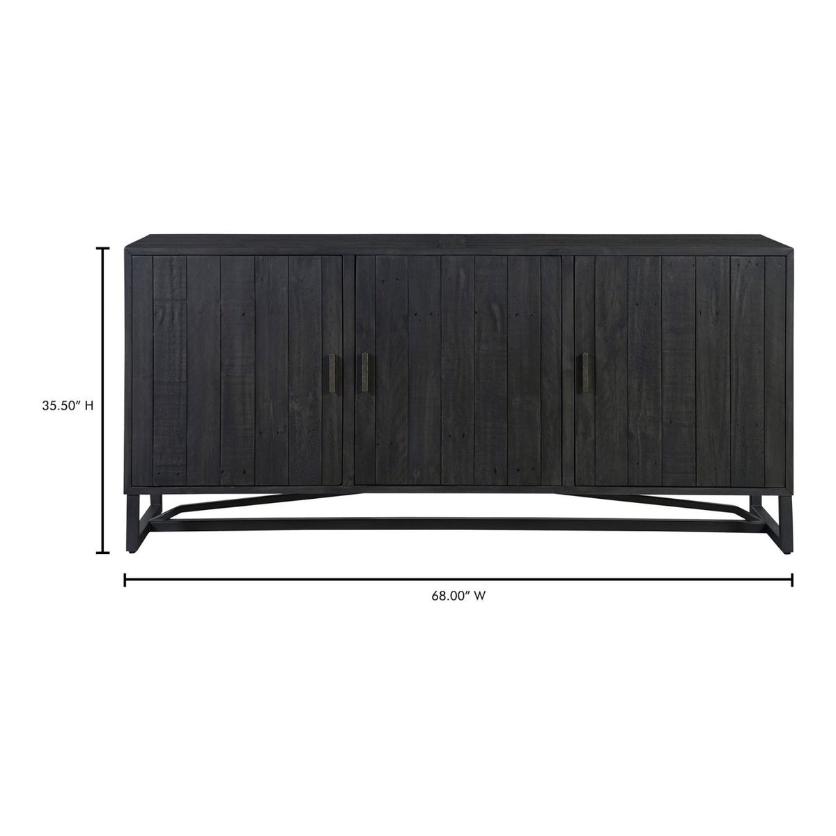 Modern European furniture - Slatted Pine 3-Door Sideboard - www.oroa.com
