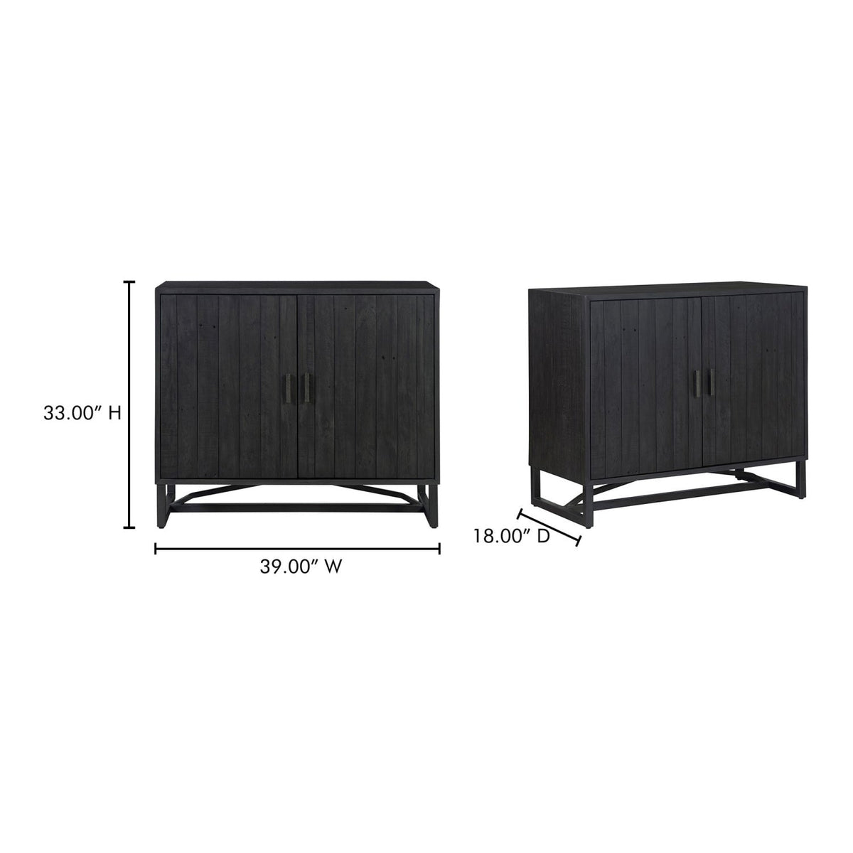Modern European furniture - Slatted Pine 2-Door Cabinet - www.oroa.com