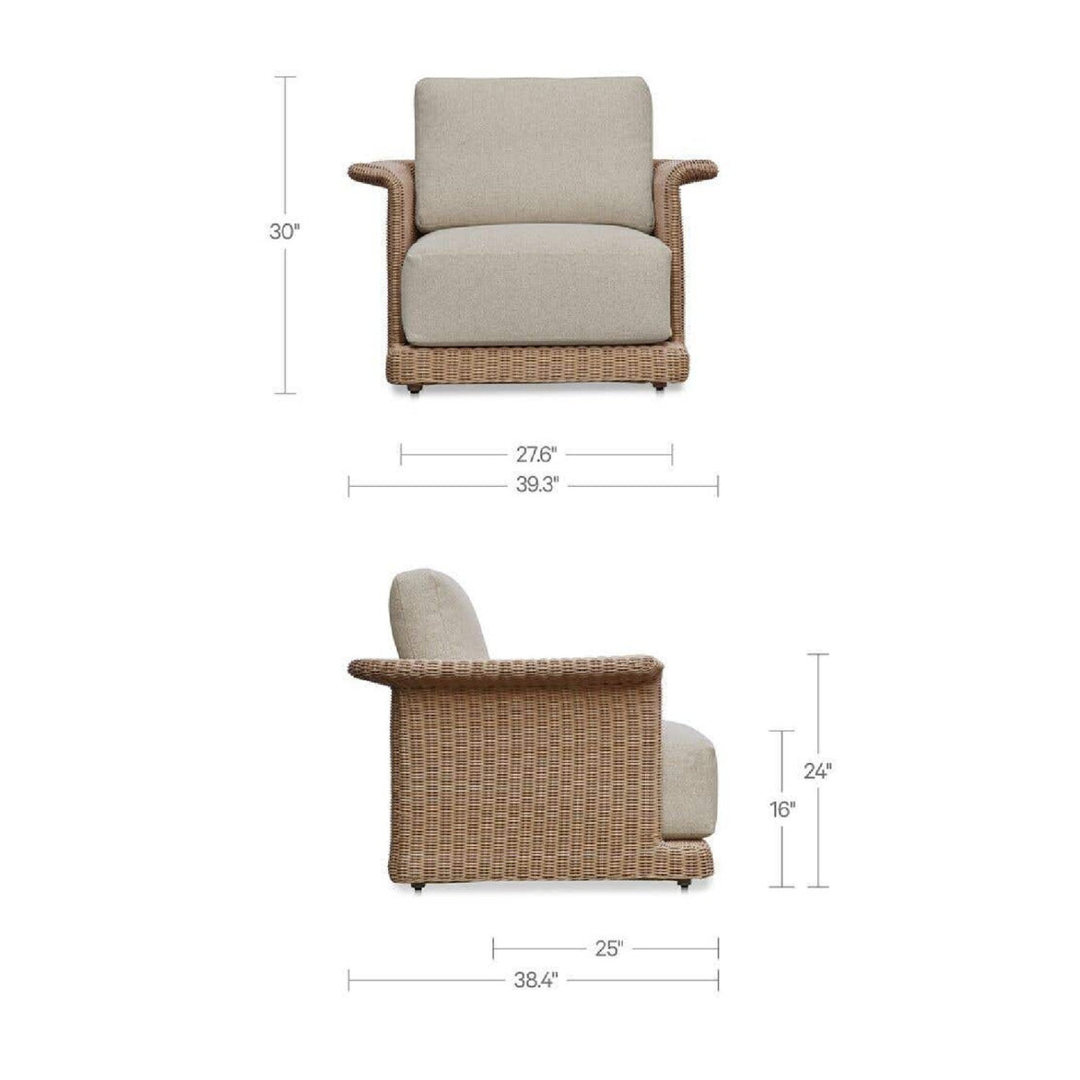 Modern European furniture - Curved Arm Wicker Outdoor Chair - www.oroa.com