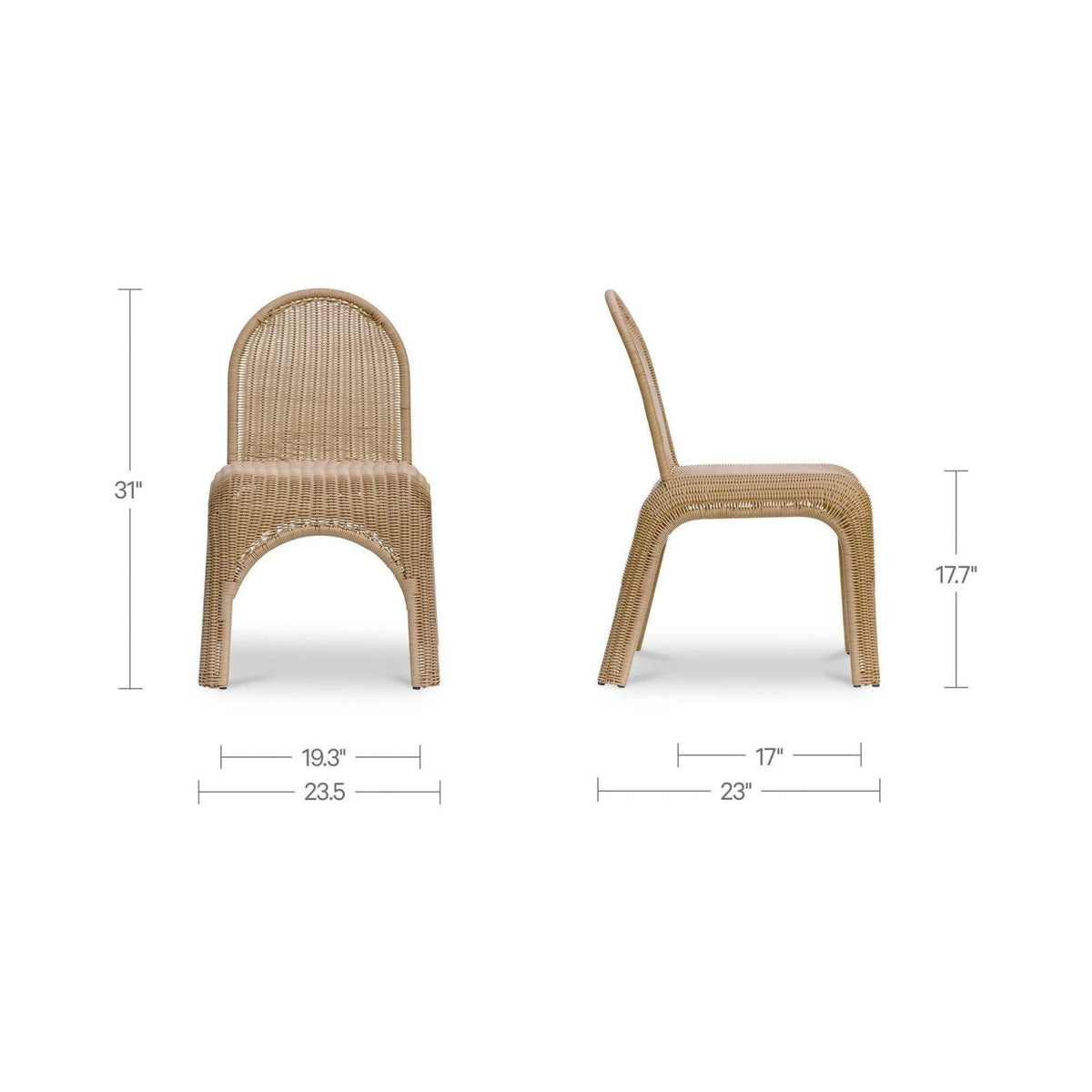 Modern European furniture - Classic Wicker Outdoor Dining Chairs (2) - www.oroa.com