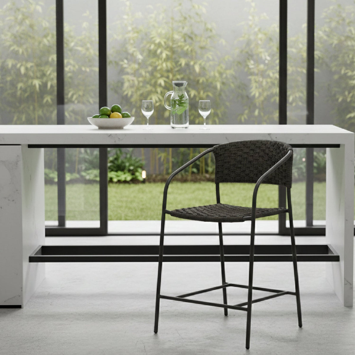 Modern European furniture - Basketweave Outdoor Counter Chair - www.oroa.com