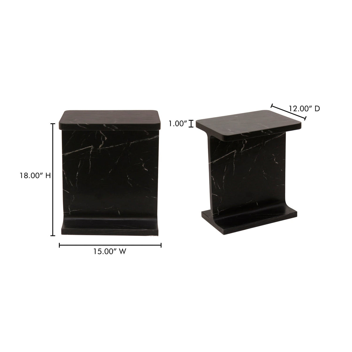 Modern European furniture - Marble I-Beam Accent Table - www.oroa.com