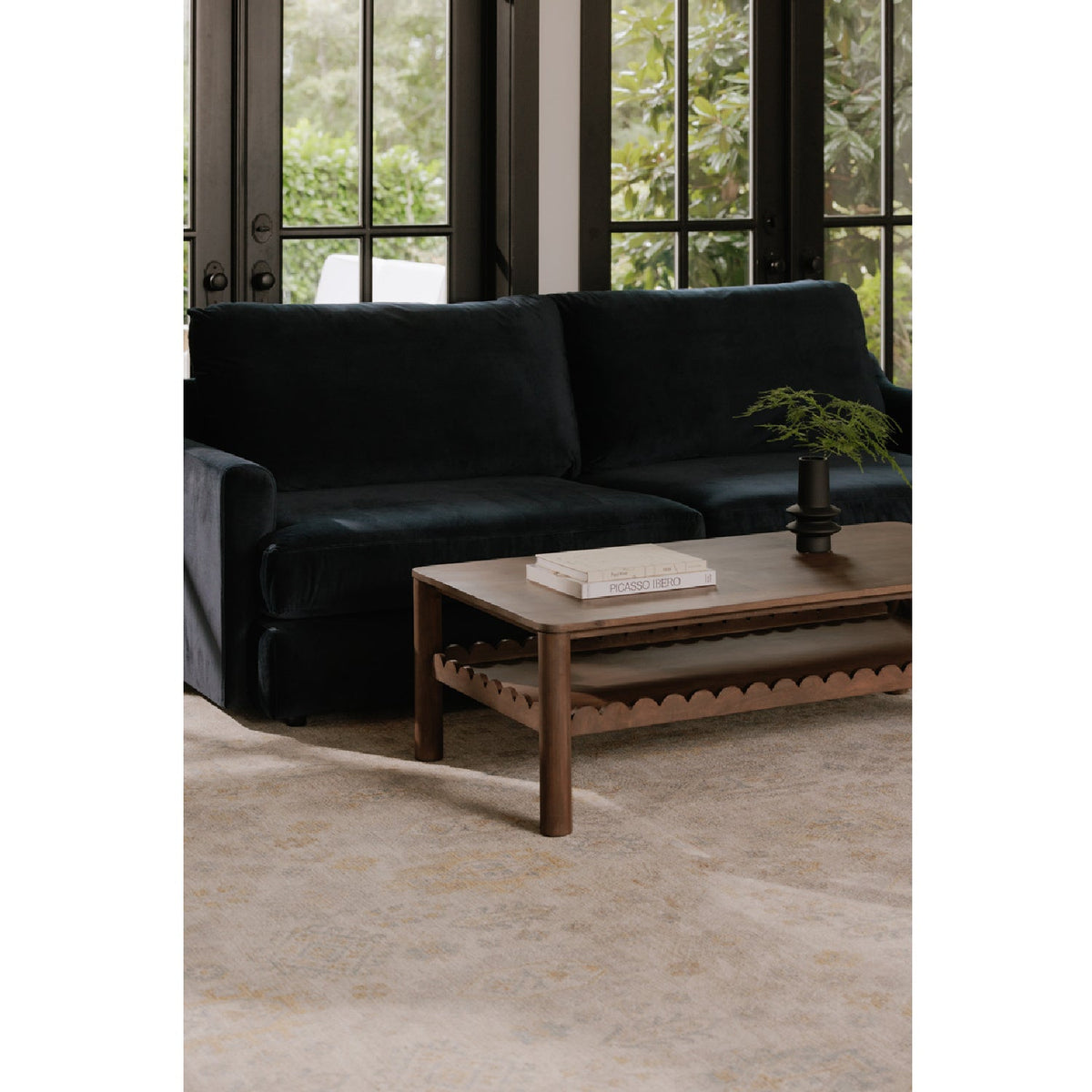 Modern European furniture - Wooden Scalloped Coffee Table - www.oroa.com