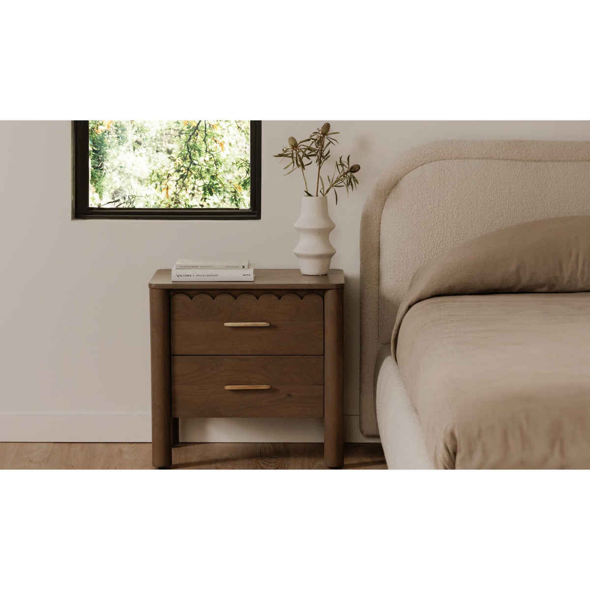 Scalloped-Edge 2-Drawer Nightstand | Novi Living Wiley - www.oroa.com