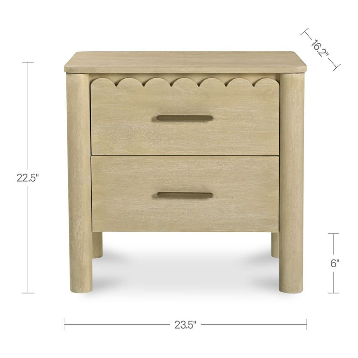 Scalloped-Edge 2-Drawer Nightstand | Novi Living Wiley - www.oroa.com