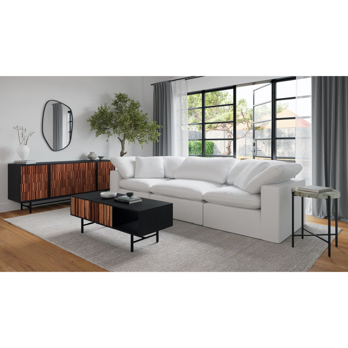 Modern European furniture - Round Natural Marble Accent Table - www.oroa.com