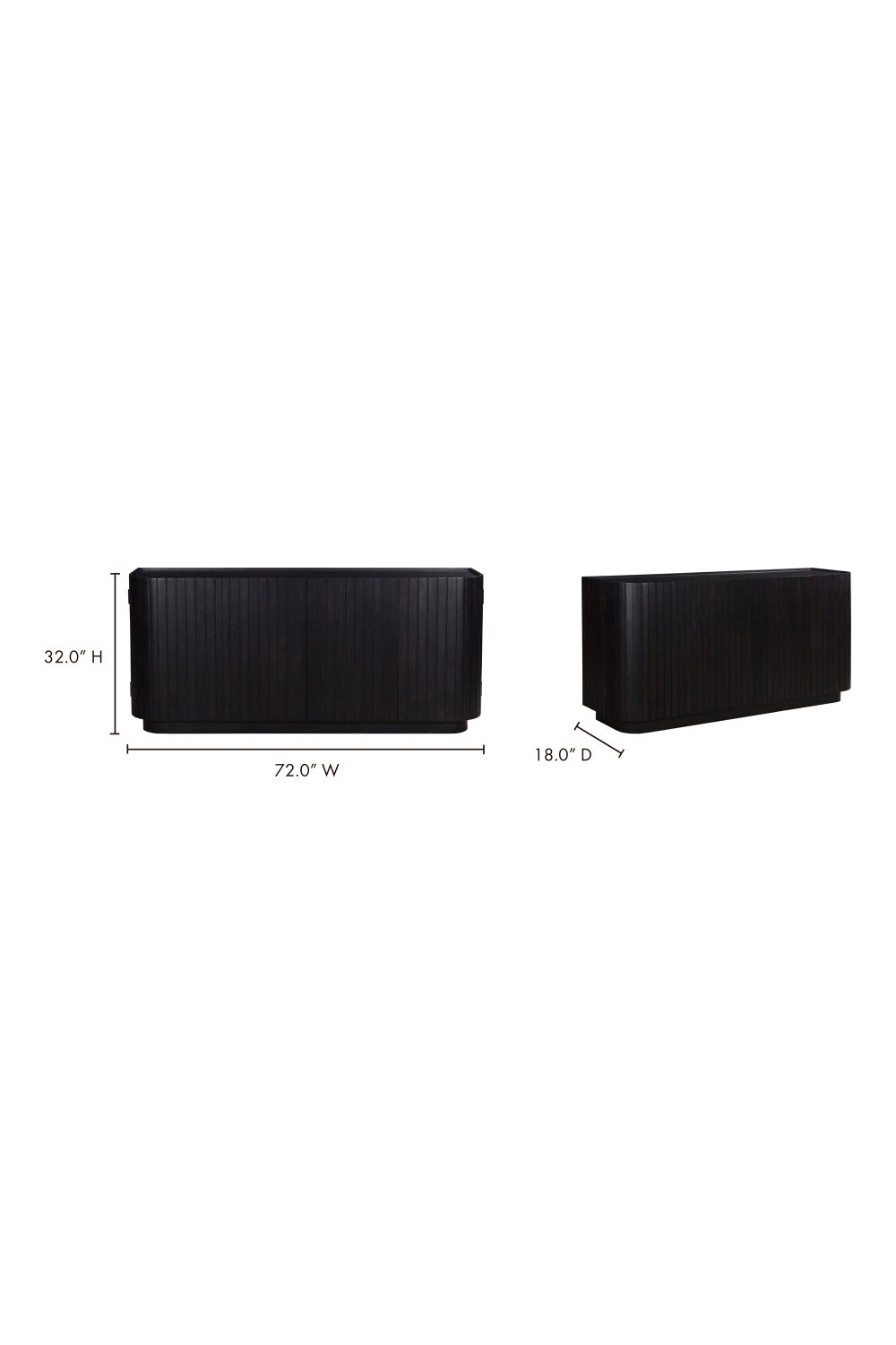 Modern European furniture - Black Acacia 4-Door Sideboard - www.oroa.com